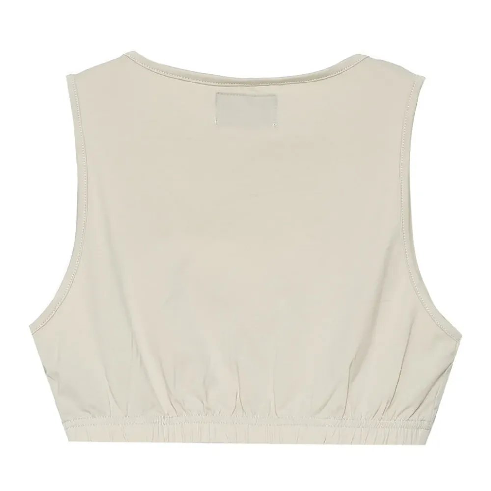 brassiere_logo_imprime_beige_clair_5.webp Femme Sixth June Hauts | Brassiere Logo Imprime Beige Clair