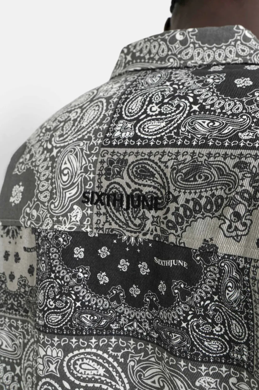 chemise_cargo_bandana_patchwork_noir_2.webp Homme Sixth June Hauts | Chemise Cargo Bandana Patchwork Noir