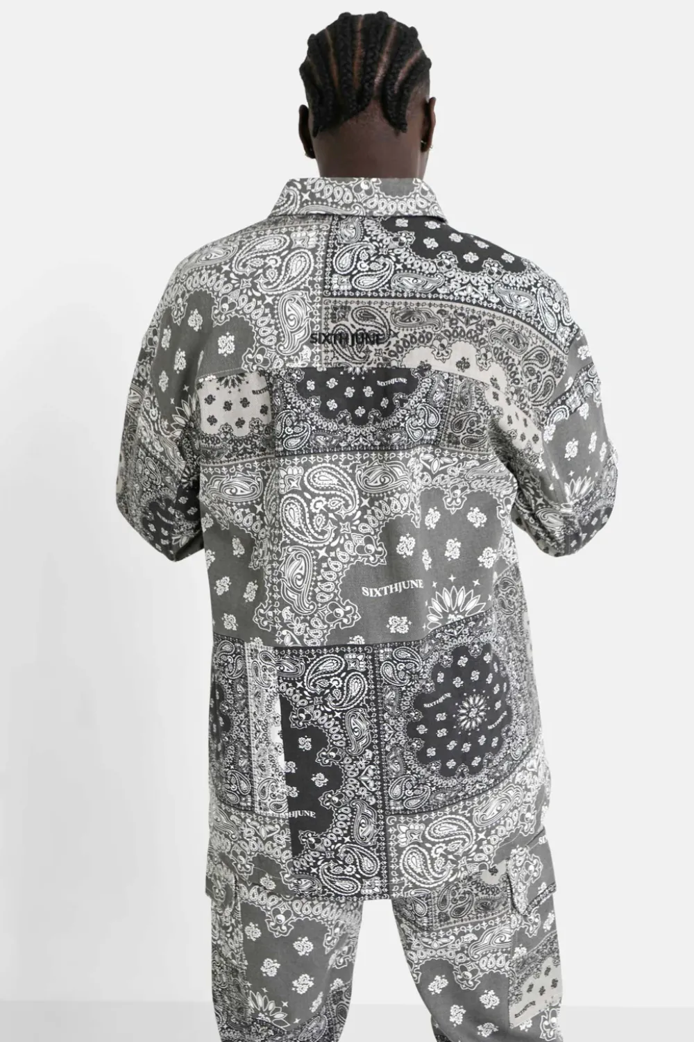 chemise_cargo_bandana_patchwork_noir_4.webp Homme Sixth June Hauts | Chemise Cargo Bandana Patchwork Noir