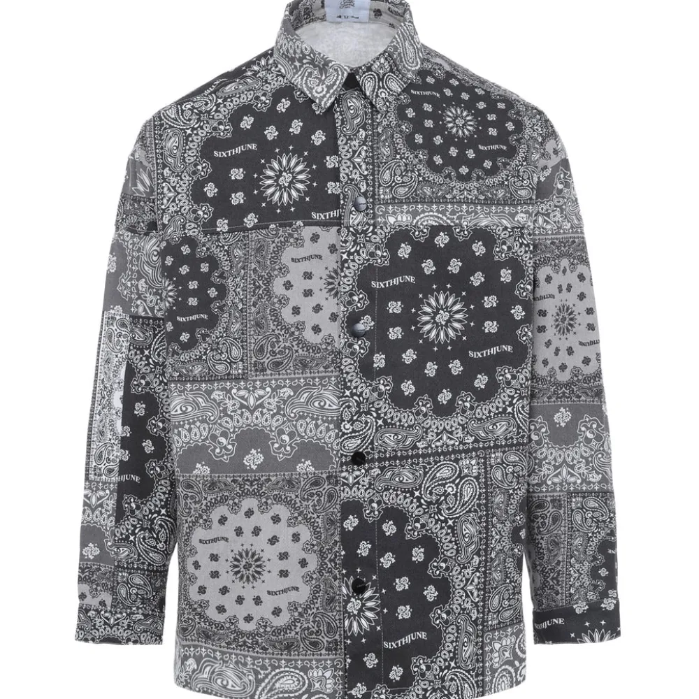 chemise_cargo_bandana_patchwork_noir_6.webp Homme Sixth June Hauts | Chemise Cargo Bandana Patchwork Noir