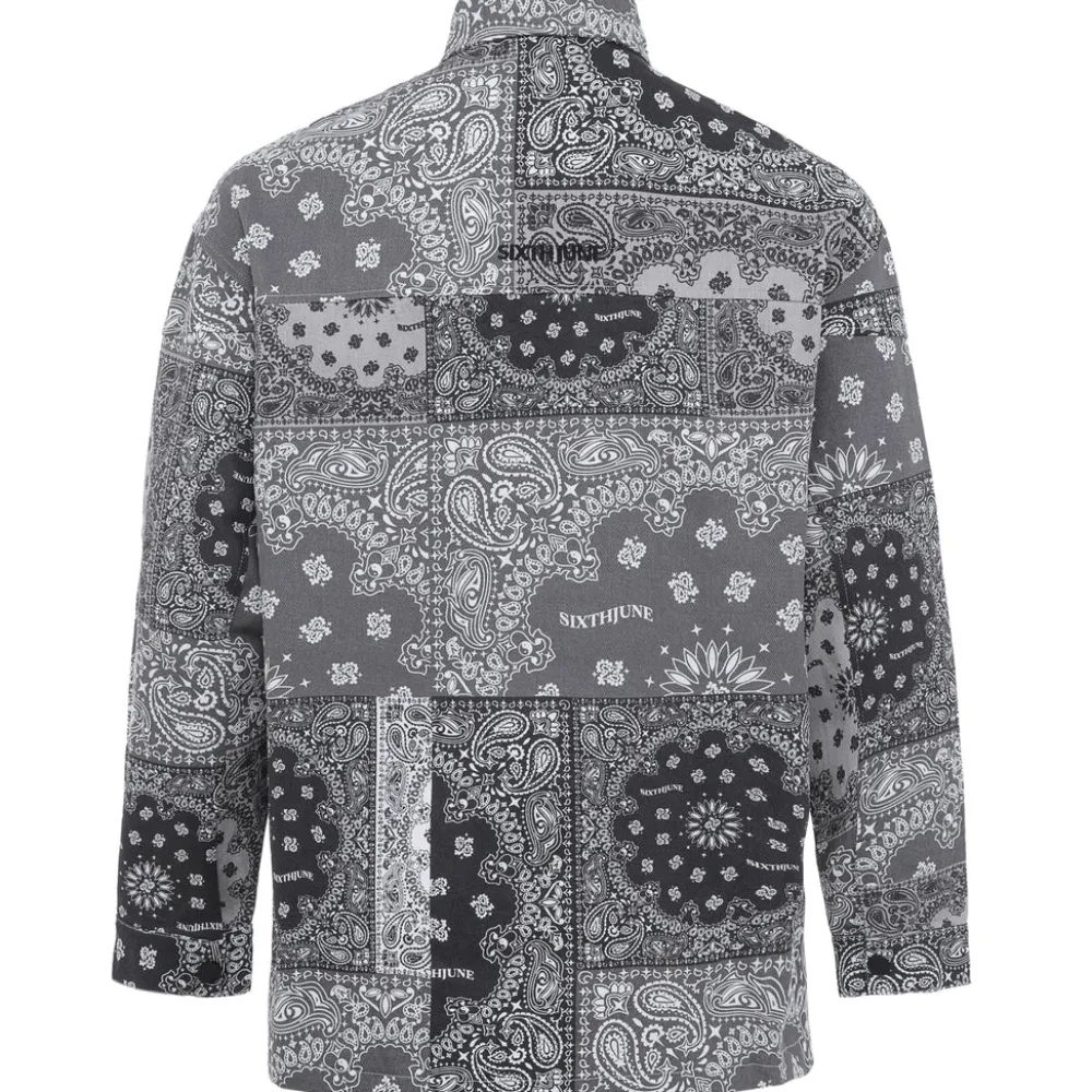 chemise_cargo_bandana_patchwork_noir_7.webp Homme Sixth June Hauts | Chemise Cargo Bandana Patchwork Noir