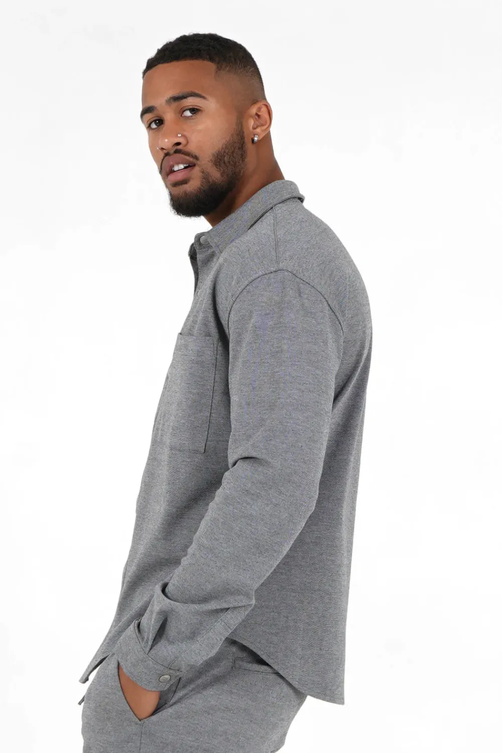 chemise_manches_longues_gris_3.webp Homme Sixth June Hauts | Chemise Manches Longues Gris