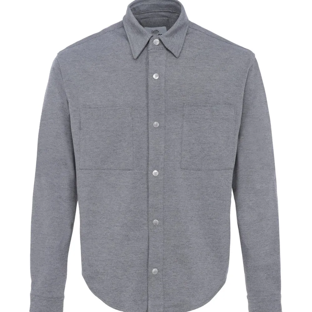 chemise_manches_longues_gris_5.webp Homme Sixth June Hauts | Chemise Manches Longues Gris