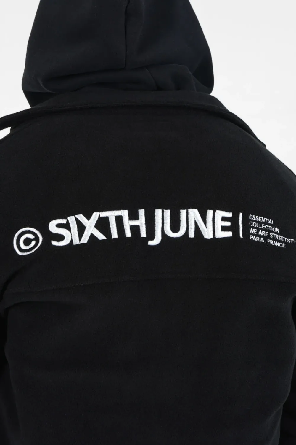 chemise_polaire_logo_arriere_brode_noir_2.webp Homme Sixth June Hauts | Chemise Polaire Logo Arriere Brode Noir