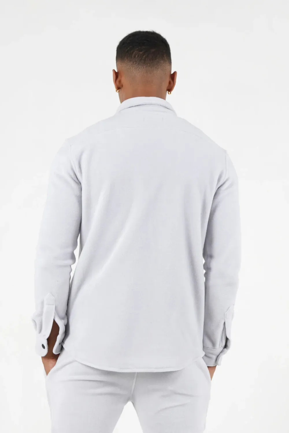 chemise_polaire_poche_gris_clair_4.webp Homme Sixth June Hauts | Chemise Polaire Poche Gris Clair