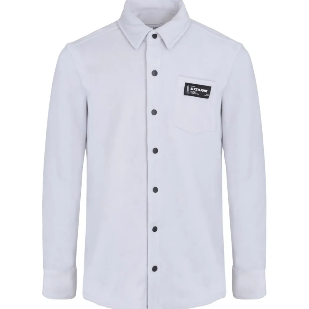 chemise_polaire_poche_gris_clair_5.webp Homme Sixth June Hauts | Chemise Polaire Poche Gris Clair