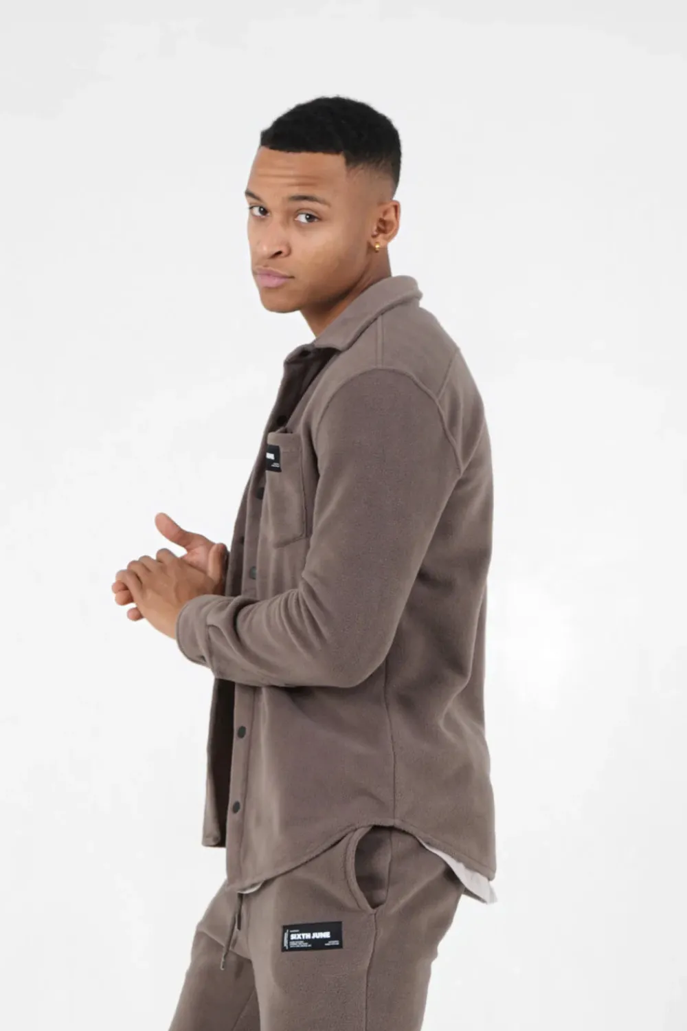 chemise_polaire_poche_marron_3.webp Homme Sixth June Hauts | Chemise Polaire Poche Marron