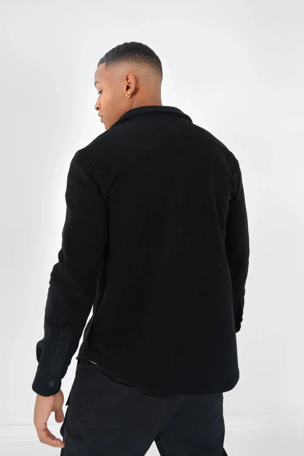 chemise_polaire_poche_noir_4.webp Homme Sixth June Hauts | Chemise Polaire Poche Noir