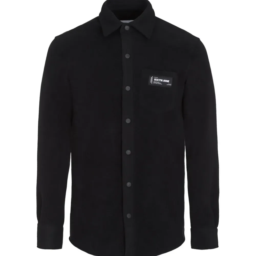 chemise_polaire_poche_noir_5.webp Homme Sixth June Hauts | Chemise Polaire Poche Noir