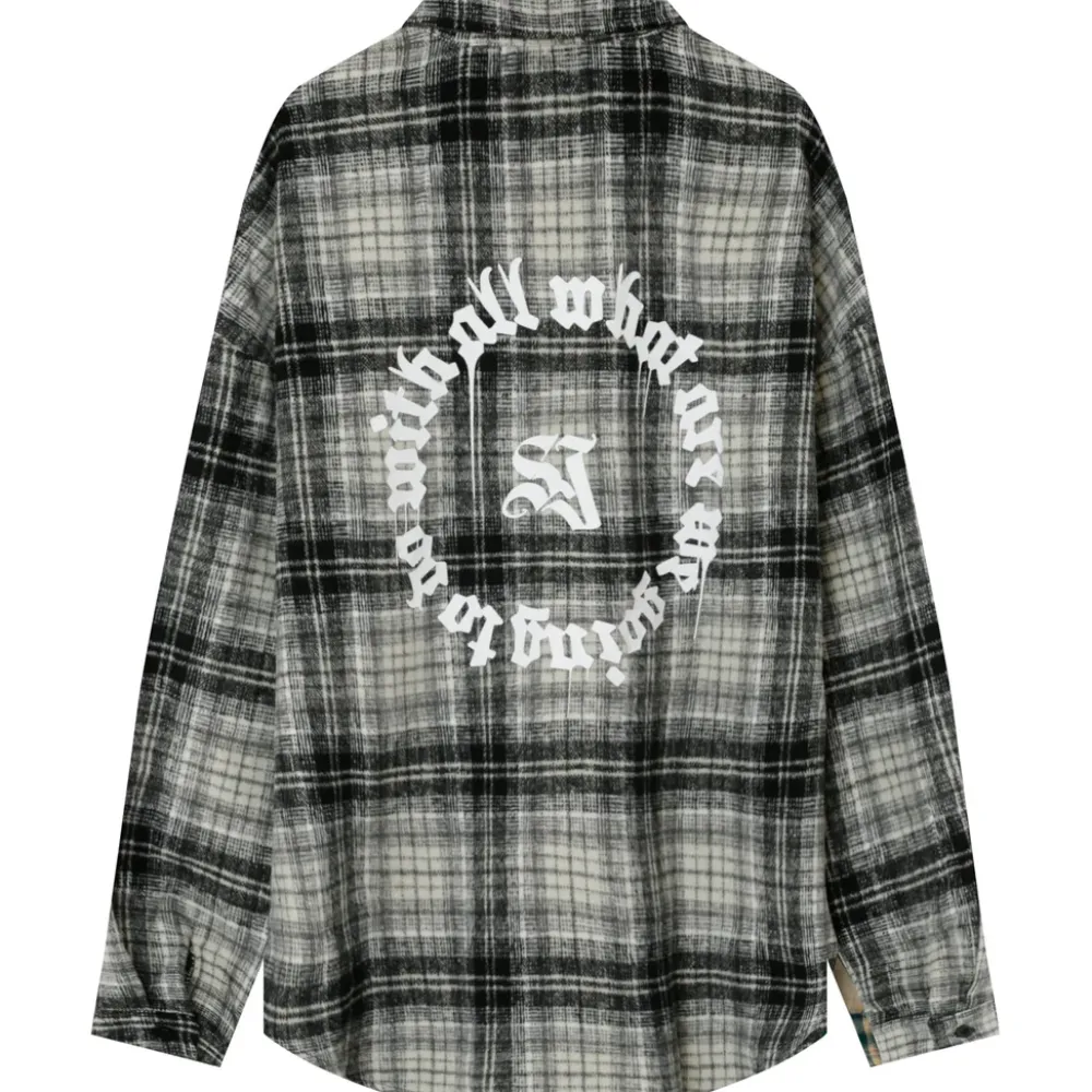 chemise_polaire_tartan_gris_fonce_5.webp Homme Sixth June Hauts | Chemise Polaire Tartan Gris Fonce