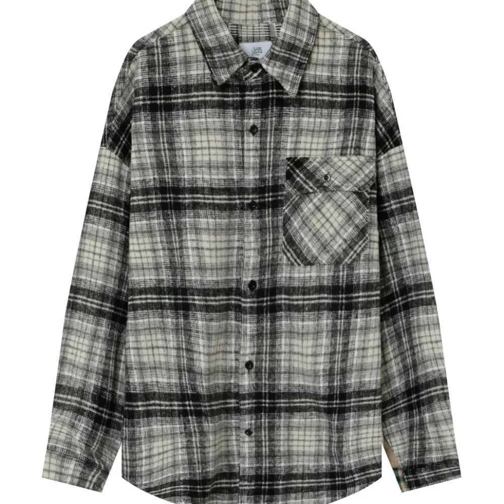 chemise_polaire_tartan_gris_fonce_6.webp Homme Sixth June Hauts | Chemise Polaire Tartan Gris Fonce