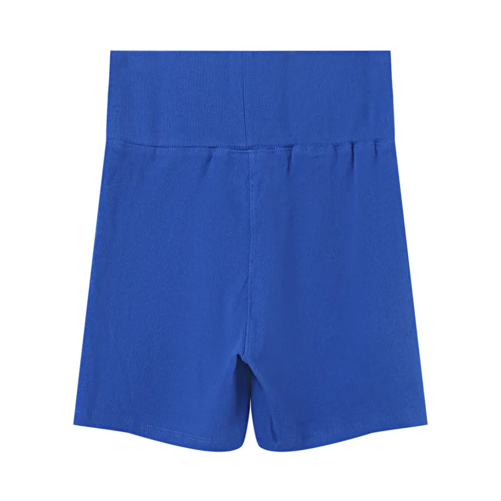 cycliste_court_cotele_logo_bleu_fonce_6.webp Femme Sixth June Shorts | Cycliste Court Cotele Logo Bleu Fonce