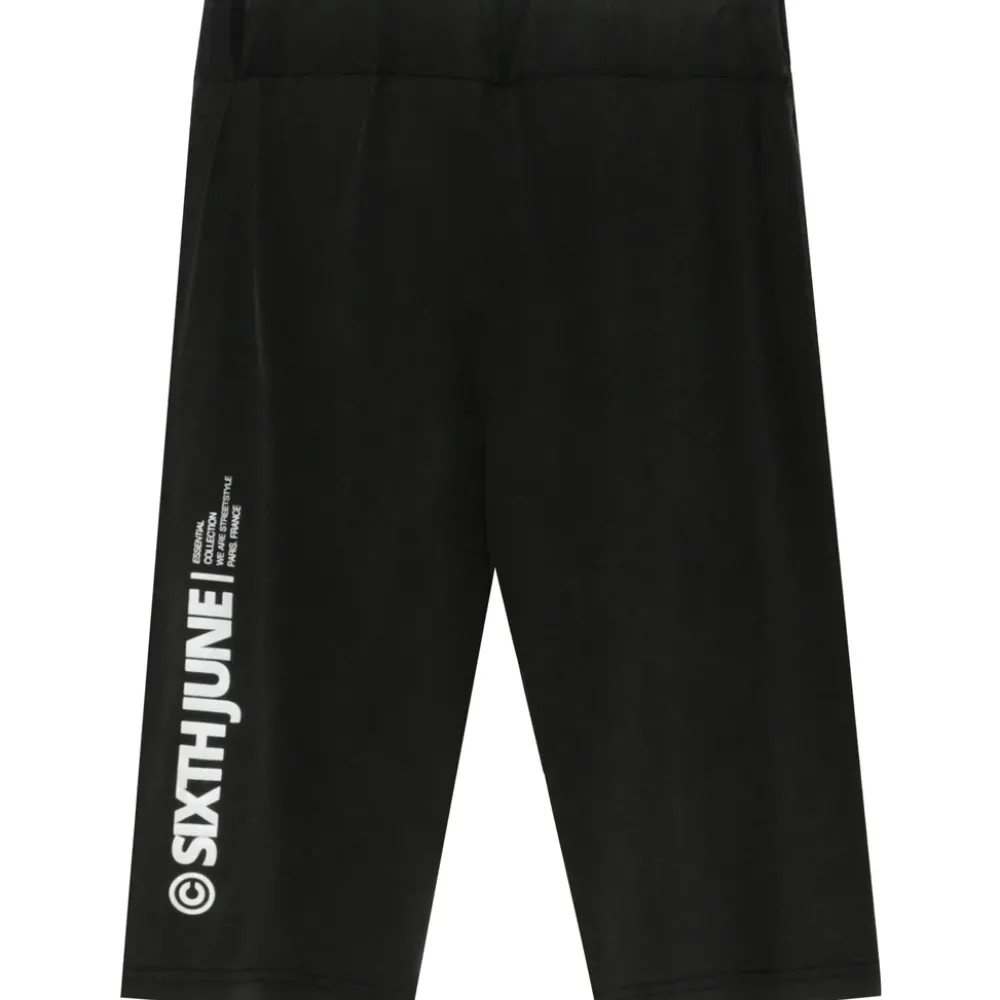 Femme Sixth June Shorts | Cycliste Mi-Long Logo Noir