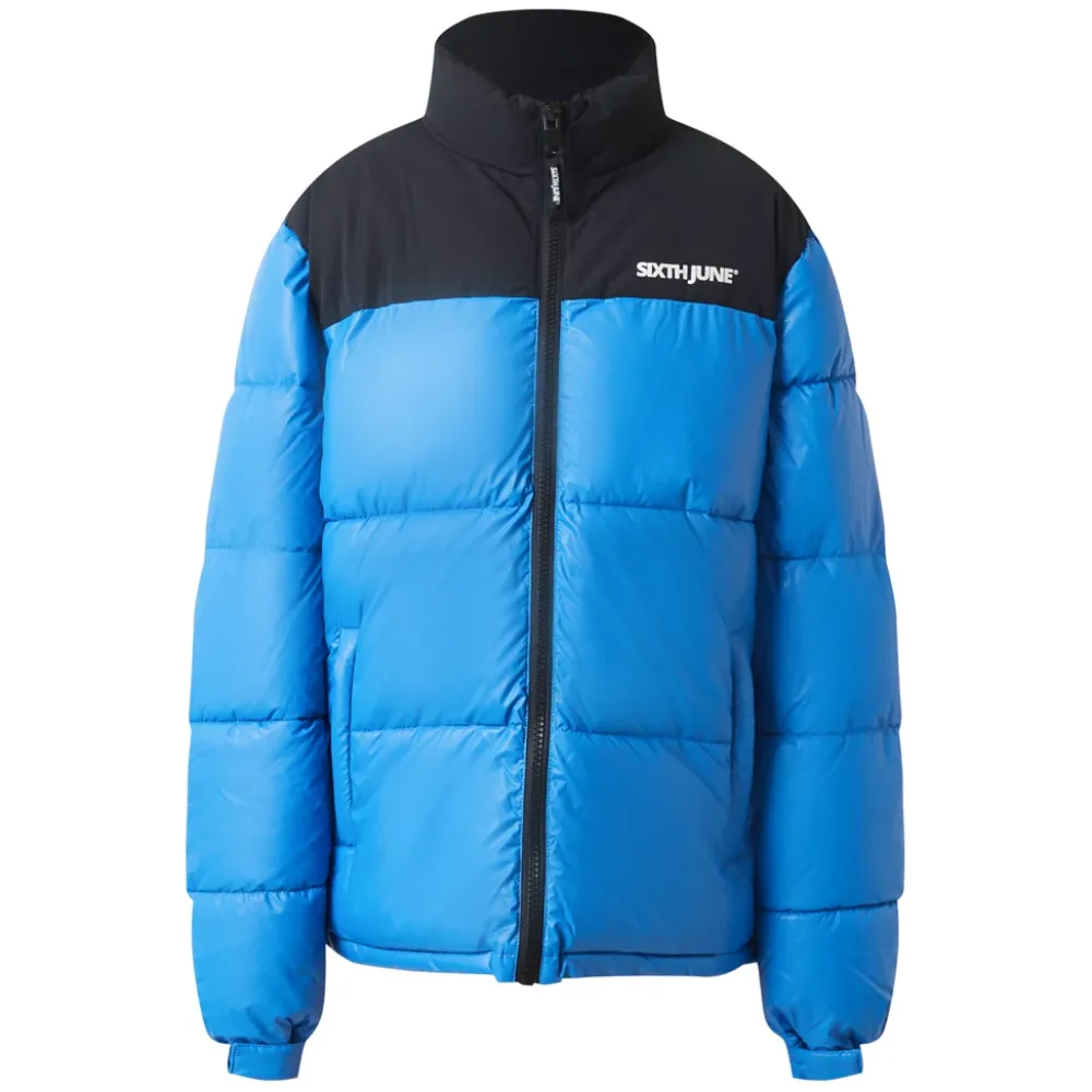 Homme Sixth June Manteaux | Doudoune Bicolore Logo Bleu