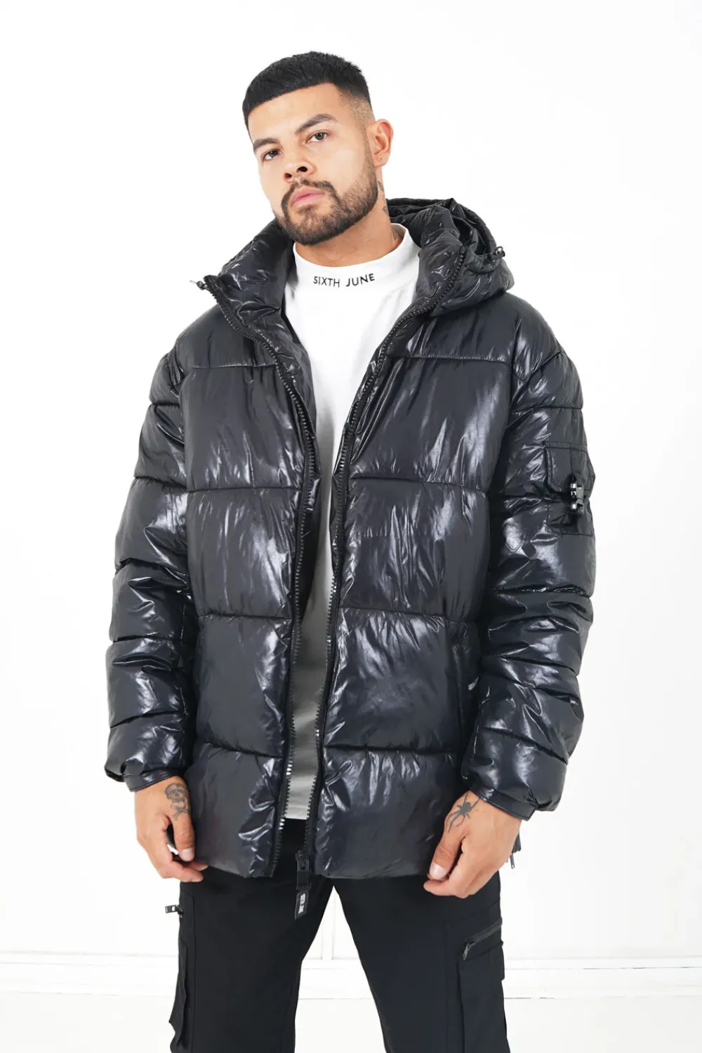 Homme Sixth June Manteaux | Doudoune Courte Matelassee Zip Noir