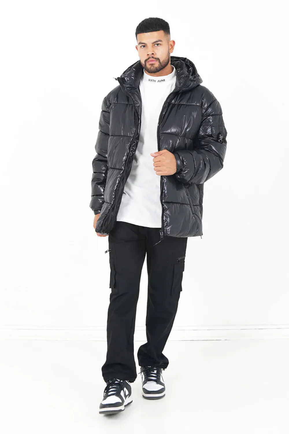 Homme Sixth June Manteaux | Doudoune Courte Matelassee Zip Noir