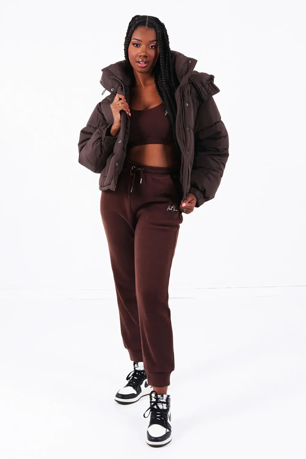 Femme Sixth June Manteaux | Doudoune Courte Oversize Marron