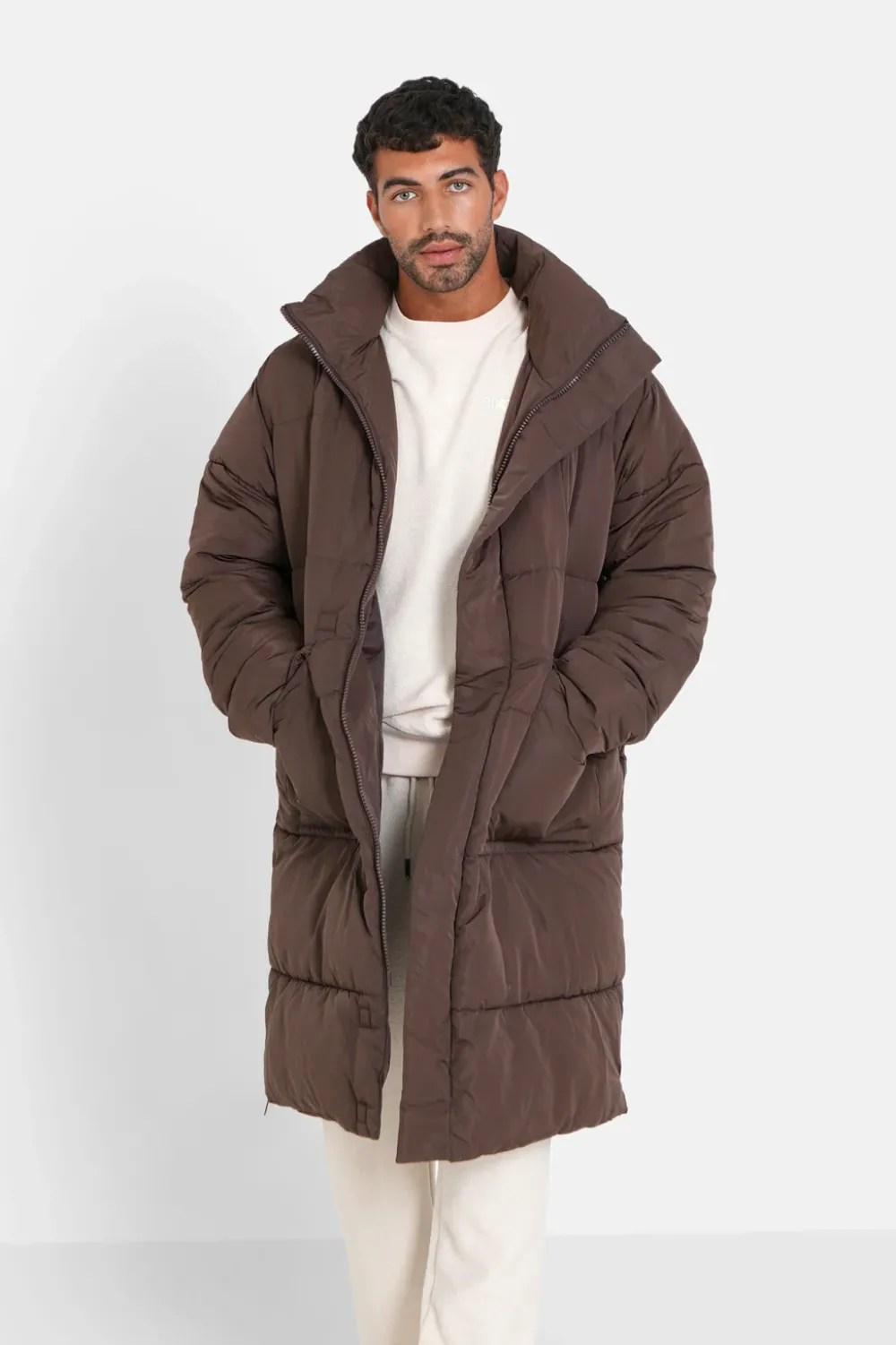 Homme Sixth June Manteaux | Doudoune Longue Oversize Marron