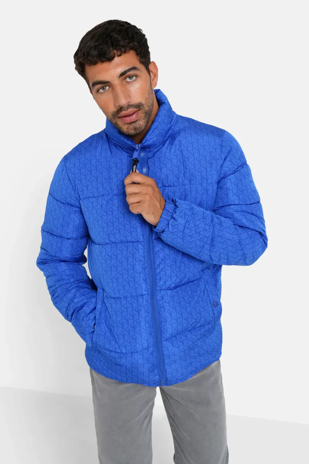 Homme Sixth June Manteaux | Doudoune Monogramme Matelassee Bleu