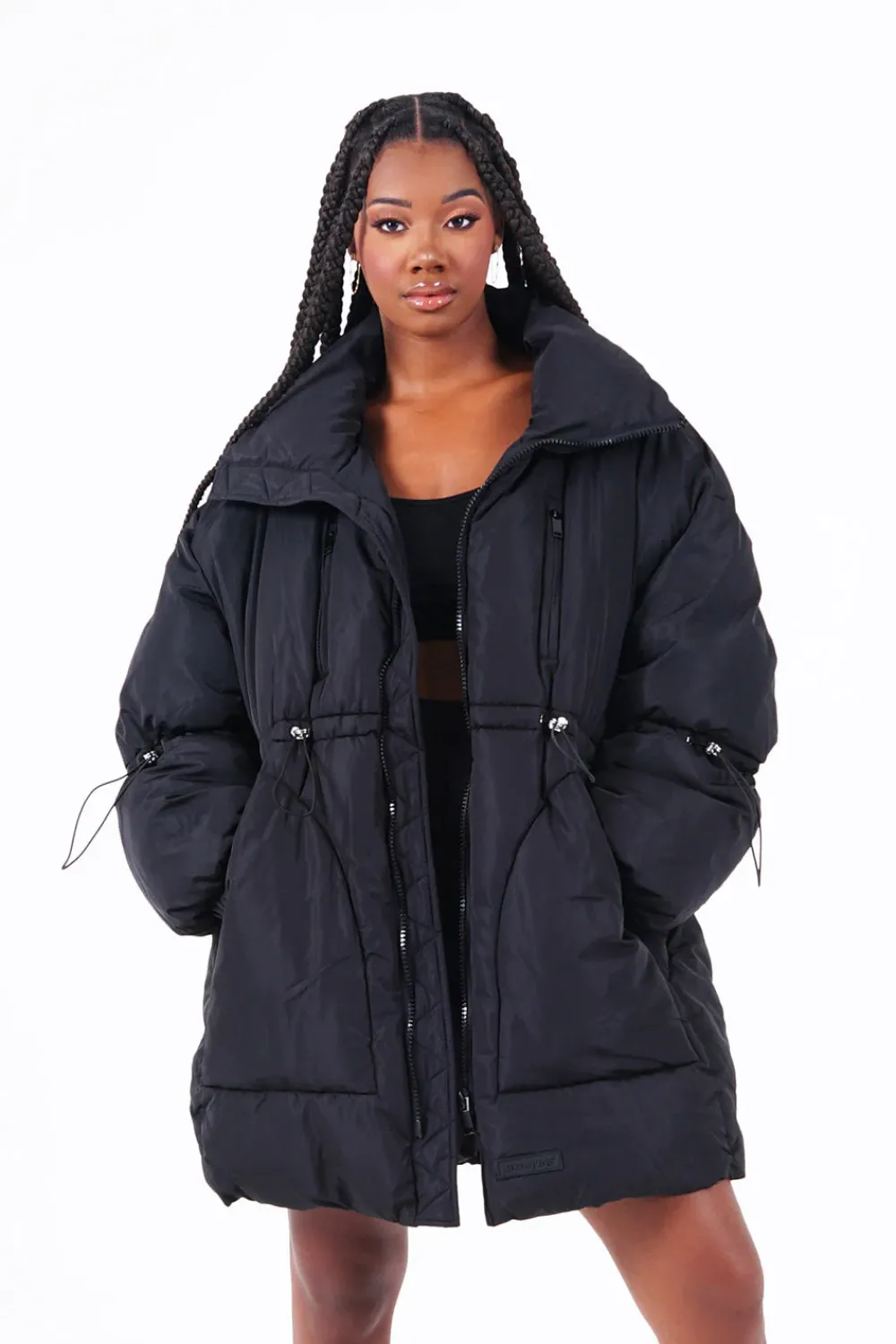 Femme Sixth June Manteaux | Doudoune Oversize Matelasse Noir