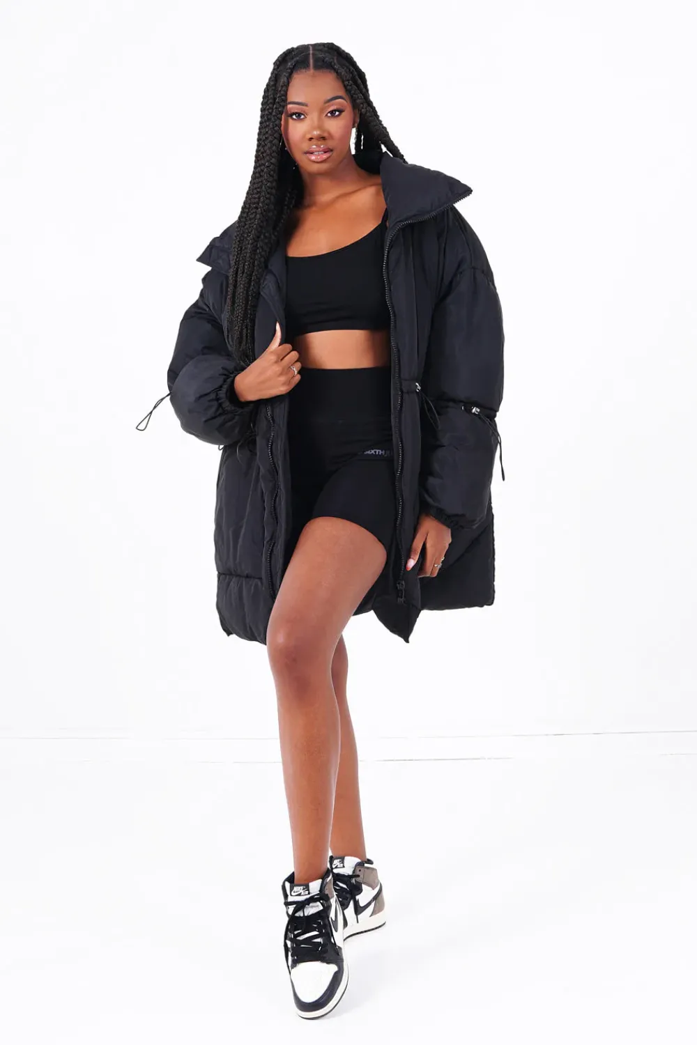 Femme Sixth June Manteaux | Doudoune Oversize Matelasse Noir