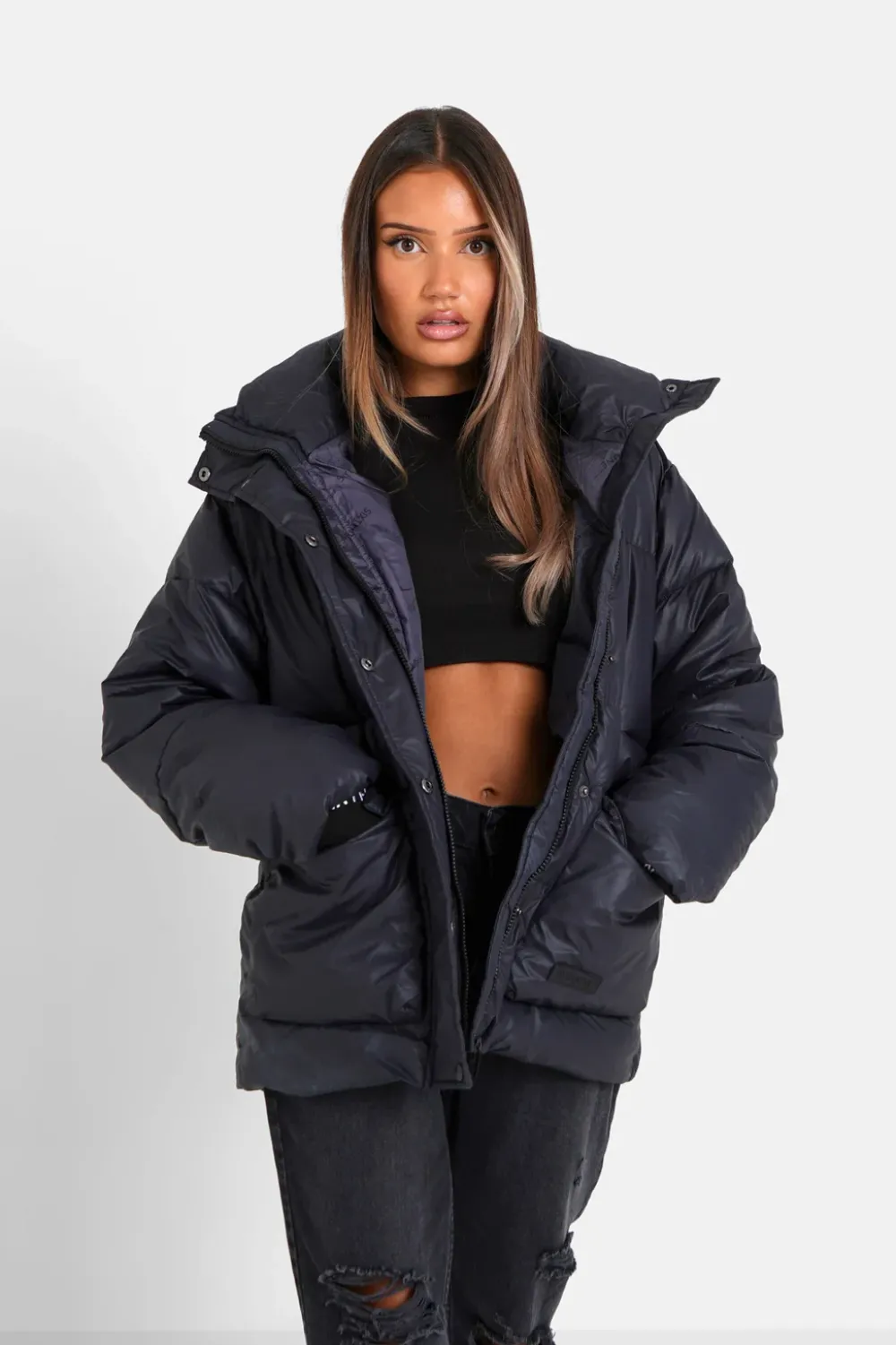 Femme Sixth June Manteaux | Doudoune Oversize Matte Noire