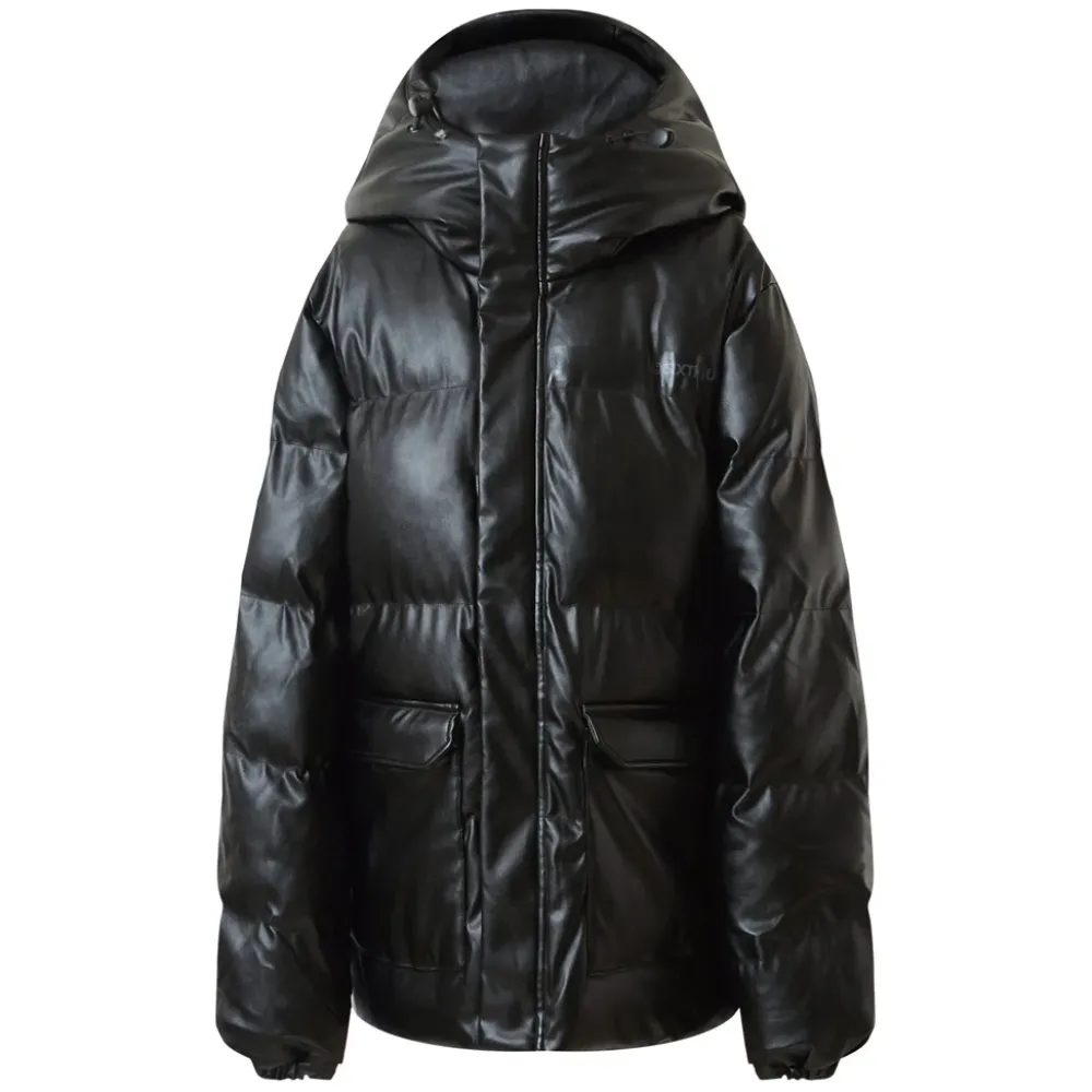 Homme Sixth June Manteaux | Doudoune Simili Cuir Poches Noir