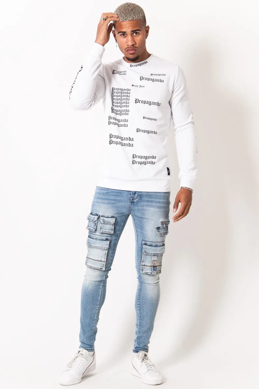 Homme Sixth June Pantalons | Jean Poches Tactique Zip Bleu