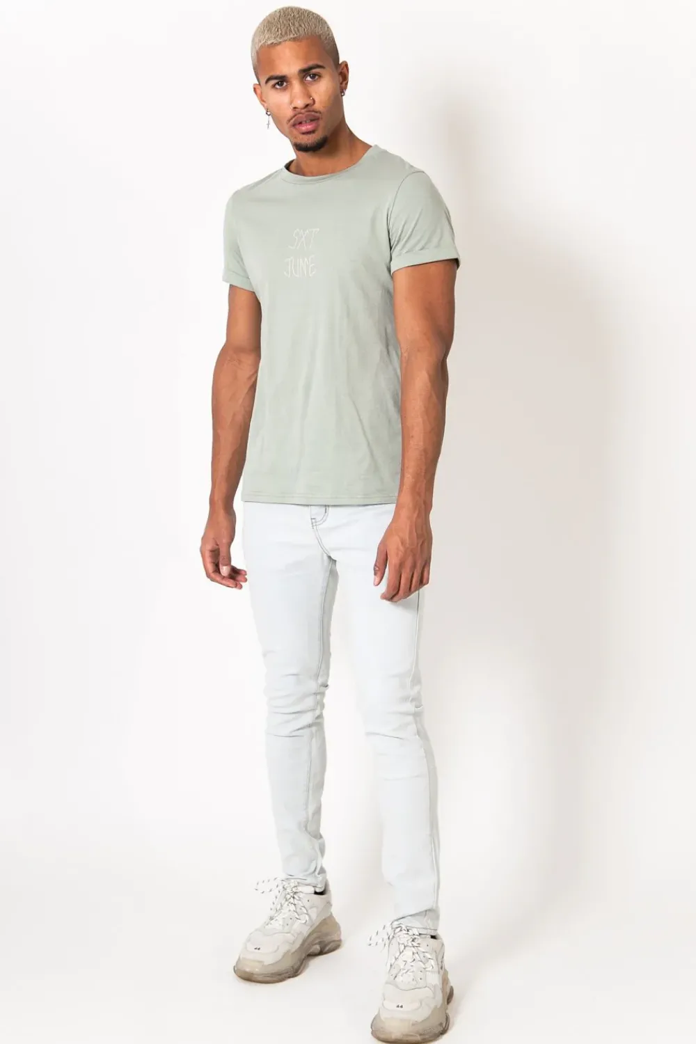 Homme Sixth June Pantalons | Jean Skinny Bleu Clair