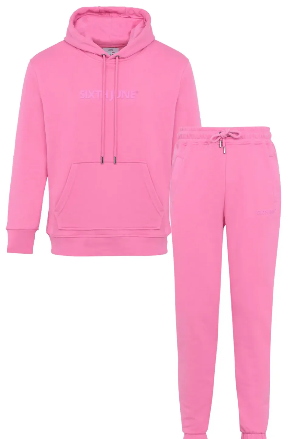 Homme Sixth June Ensembles | Jogging + Sweat Capuche Logo Gomme Rose