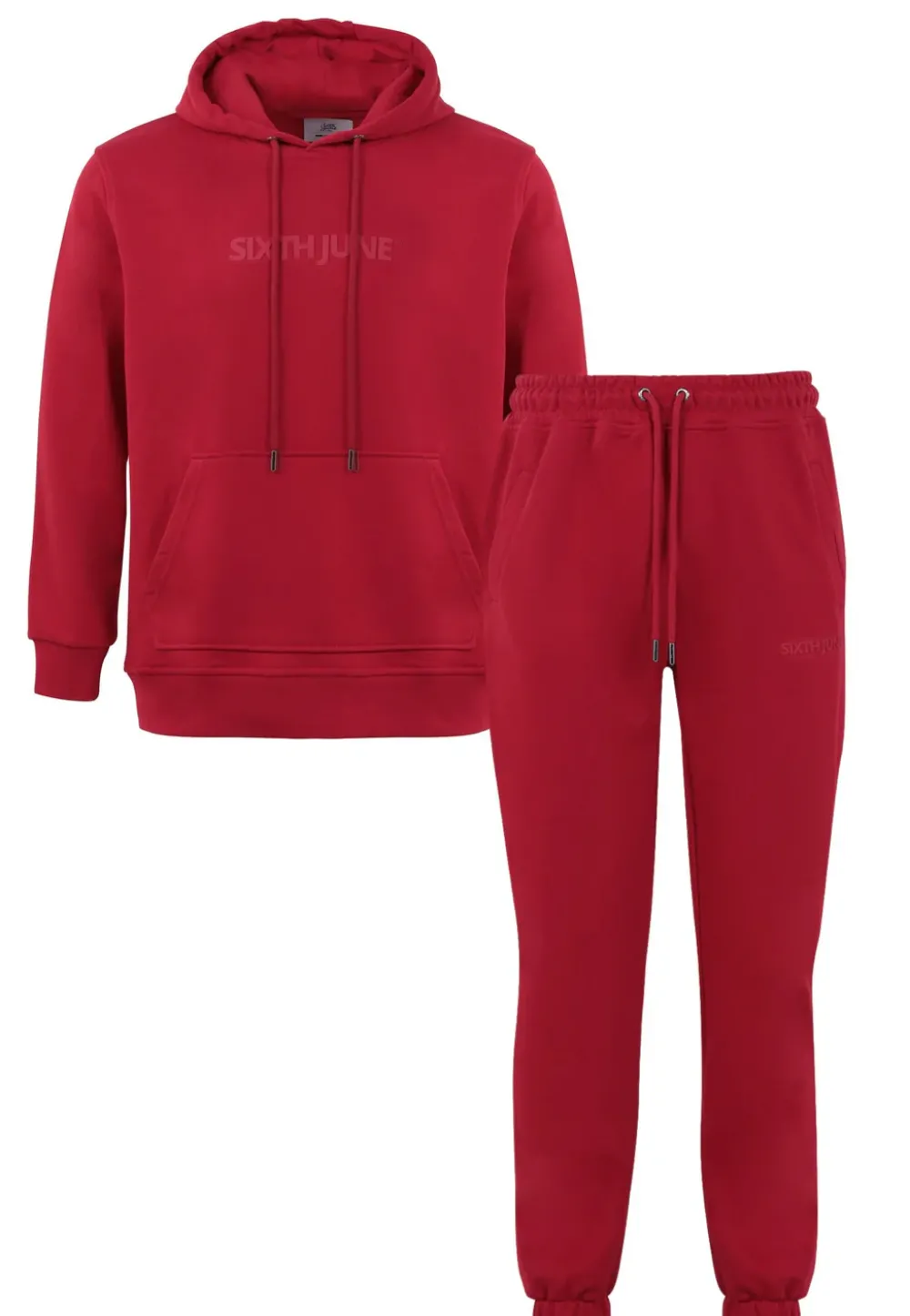 Homme Sixth June Ensembles | Jogging + Sweat Capuche Logo Gomme Rouge
