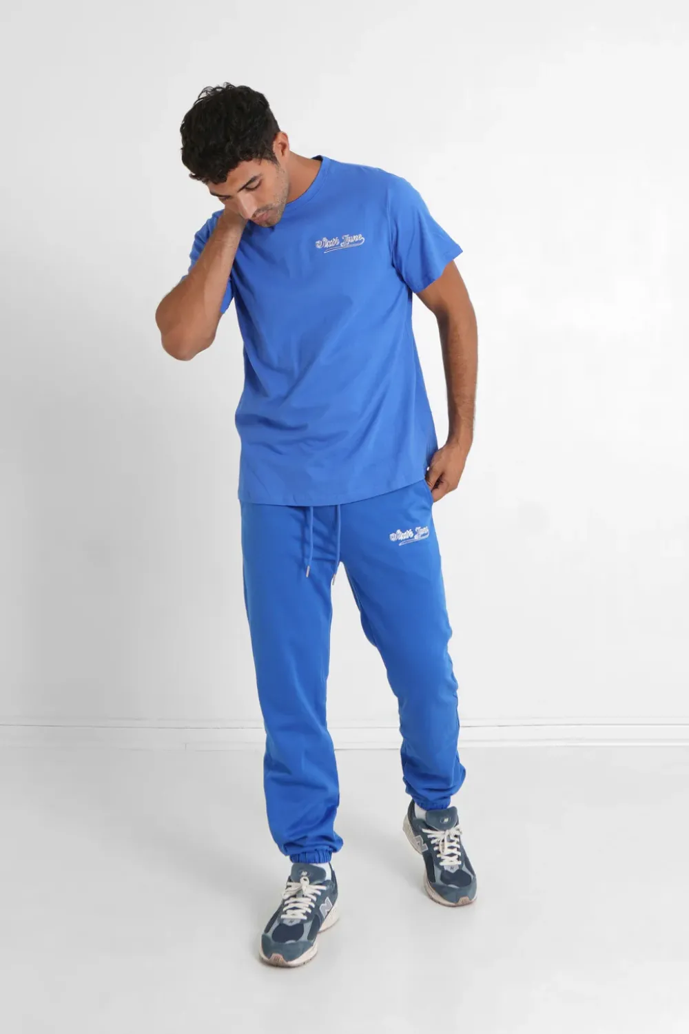 Homme Sixth June Pantalons | Jogging Broderie Retro Bleu