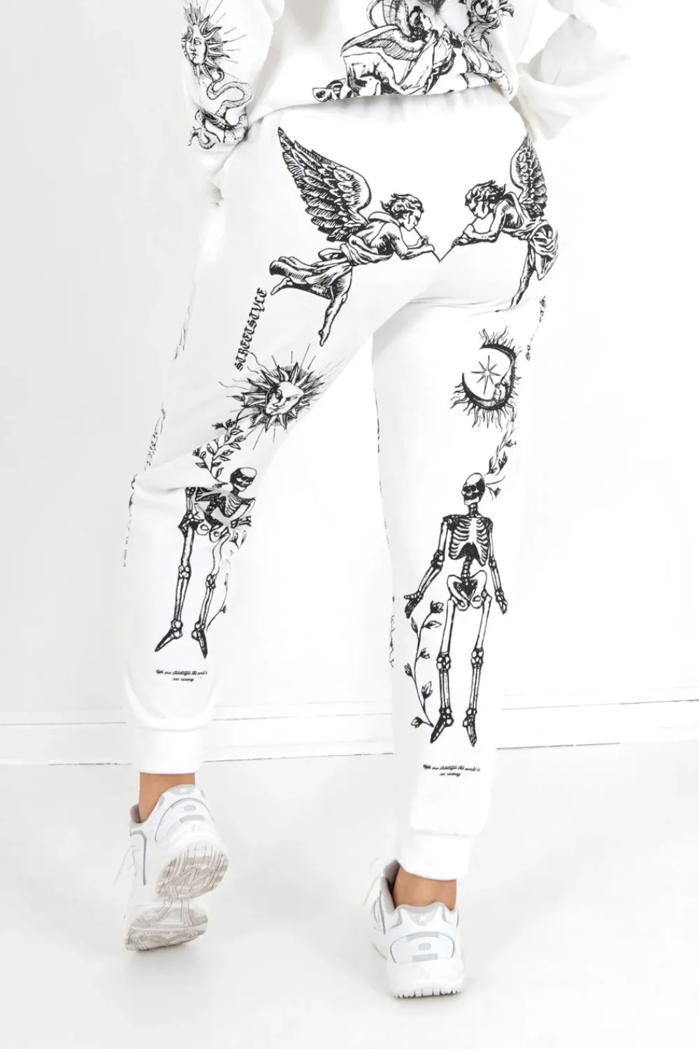 Femme Sixth June Pantalons | Jogging Imprime Tarot Blanc