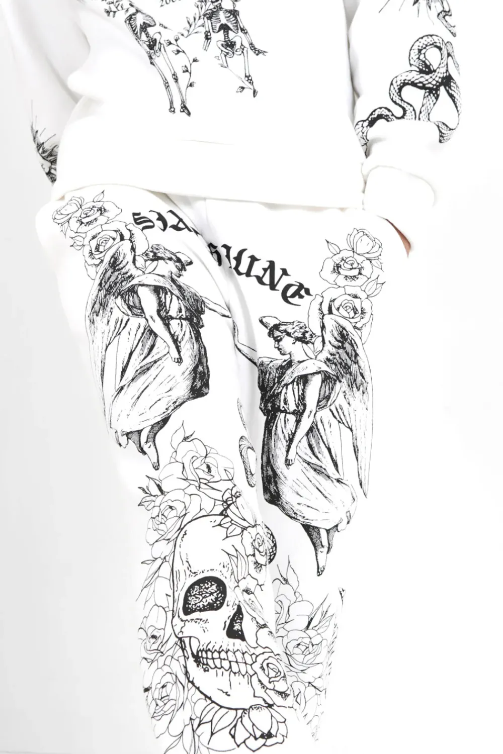 jogging_imprimes_inspiration_tarot_blanc_2.webp Homme Sixth June Pantalons | Jogging Imprimes Inspiration Tarot Blanc