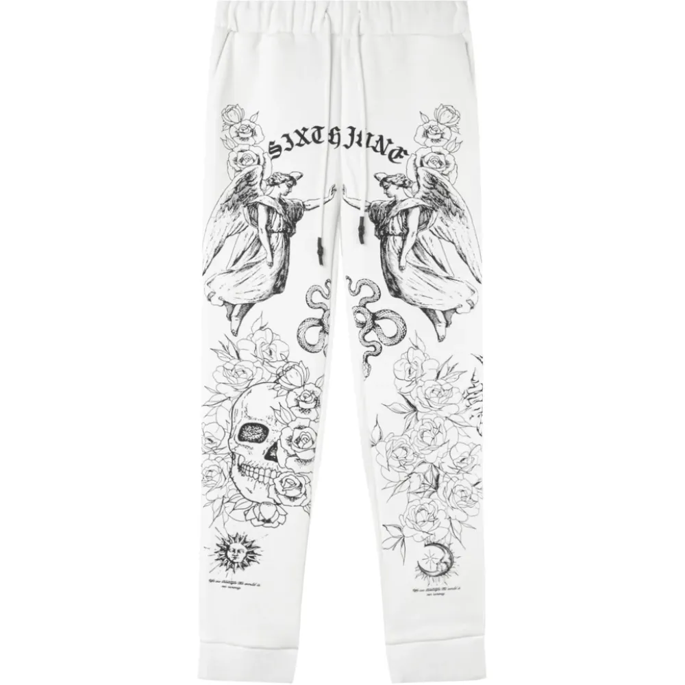 jogging_imprimes_inspiration_tarot_blanc_6.webp Homme Sixth June Pantalons | Jogging Imprimes Inspiration Tarot Blanc