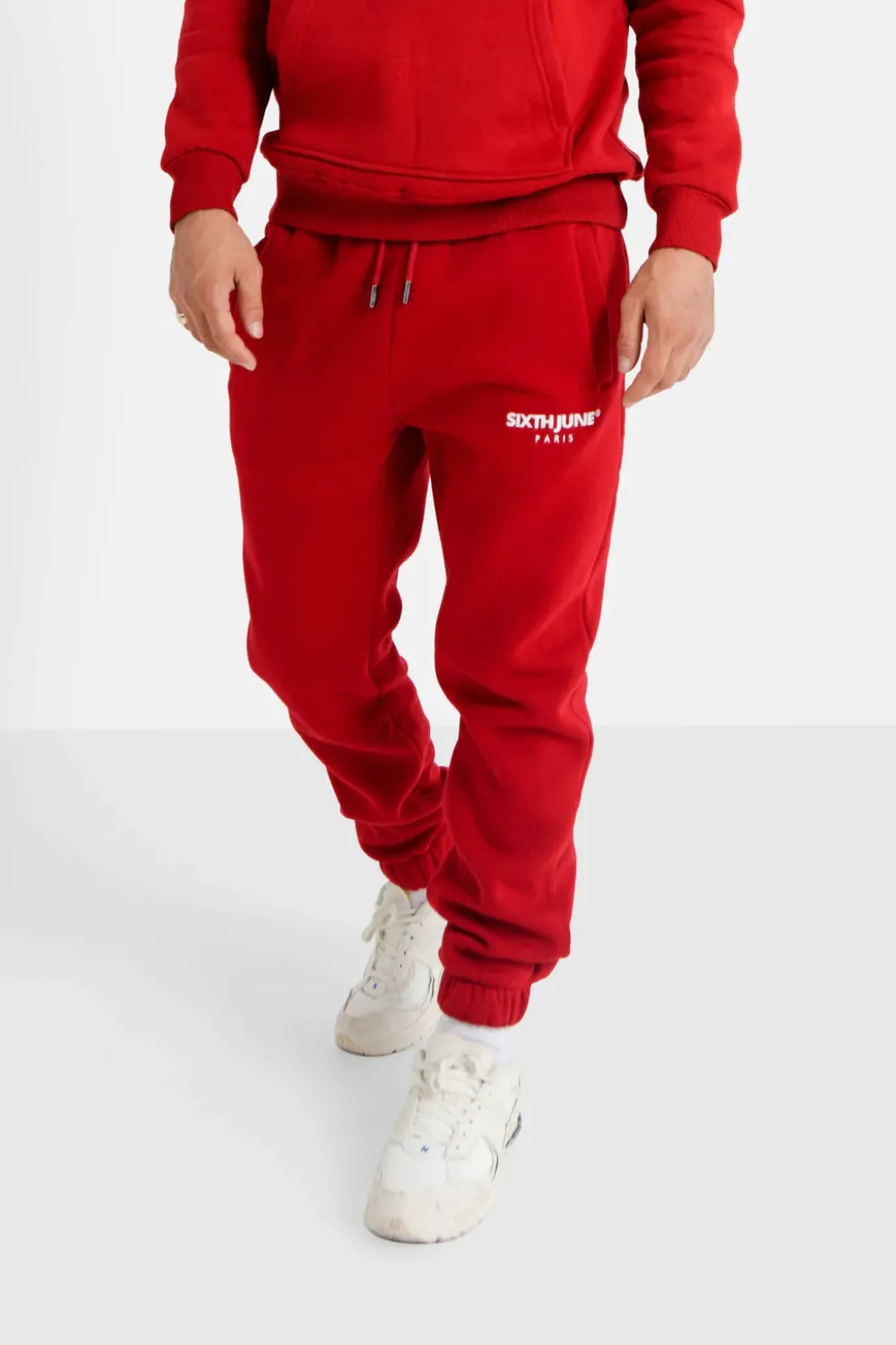 Homme Sixth June Pantalons | Jogging Molletonne Logo Brode Rouge