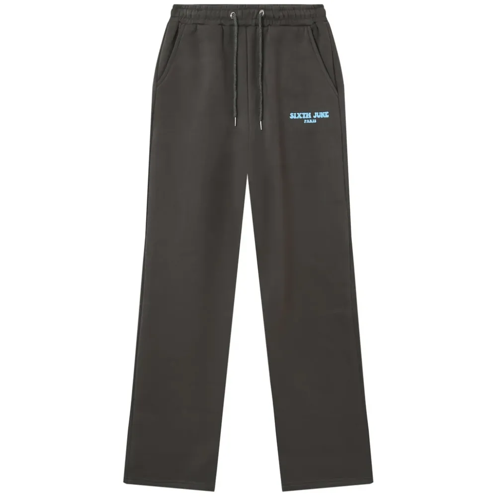 Homme Sixth June Pantalons | Jogging Molletonne Print Retro Gris Fonce