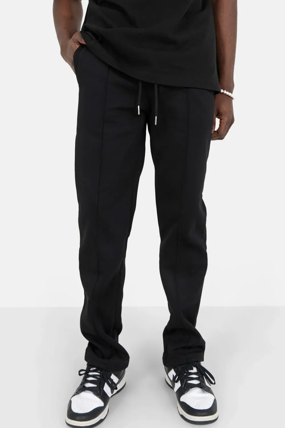 Homme Sixth June Pantalons | Jogging Molletonne Surpiqures Noir