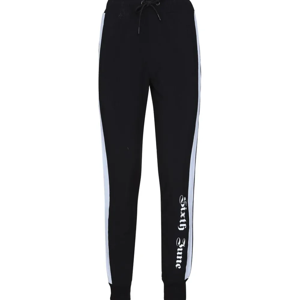 jogging_nylon_bandes_gothique_noir_4.webp Femme Sixth June Pantalons | Jogging Nylon Bandes Gothique Noir