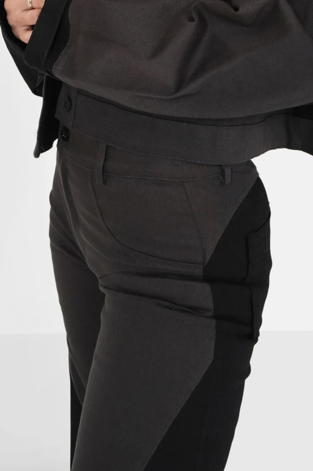 pantalon_bicolore_sexy_flare_noir_2.webp Femme Sixth June Pantalons | Pantalon Bicolore Sexy Flare Noir