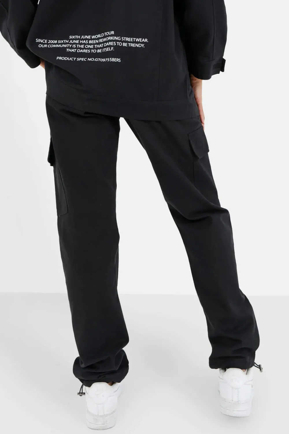 pantalon_cargo_droit_noir_4.webp Femme Sixth June Pantalons | Pantalon Cargo Droit Noir