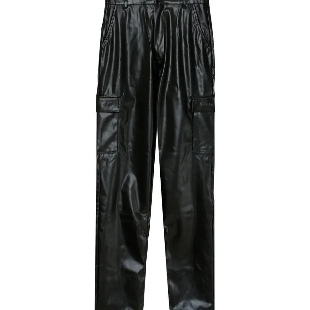 pantalon_cargo_droit_simili_cuir_5.webp Femme Sixth June Pantalons | Pantalon Cargo Droit Simili Cuir