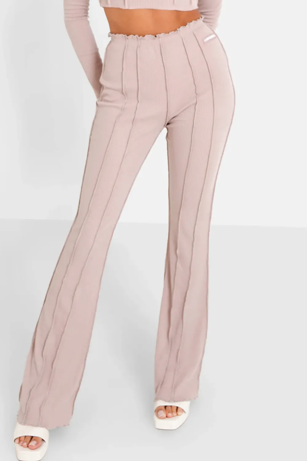 Femme Sixth June Pantalons | Pantalon Couture Surfilee Rose Clair