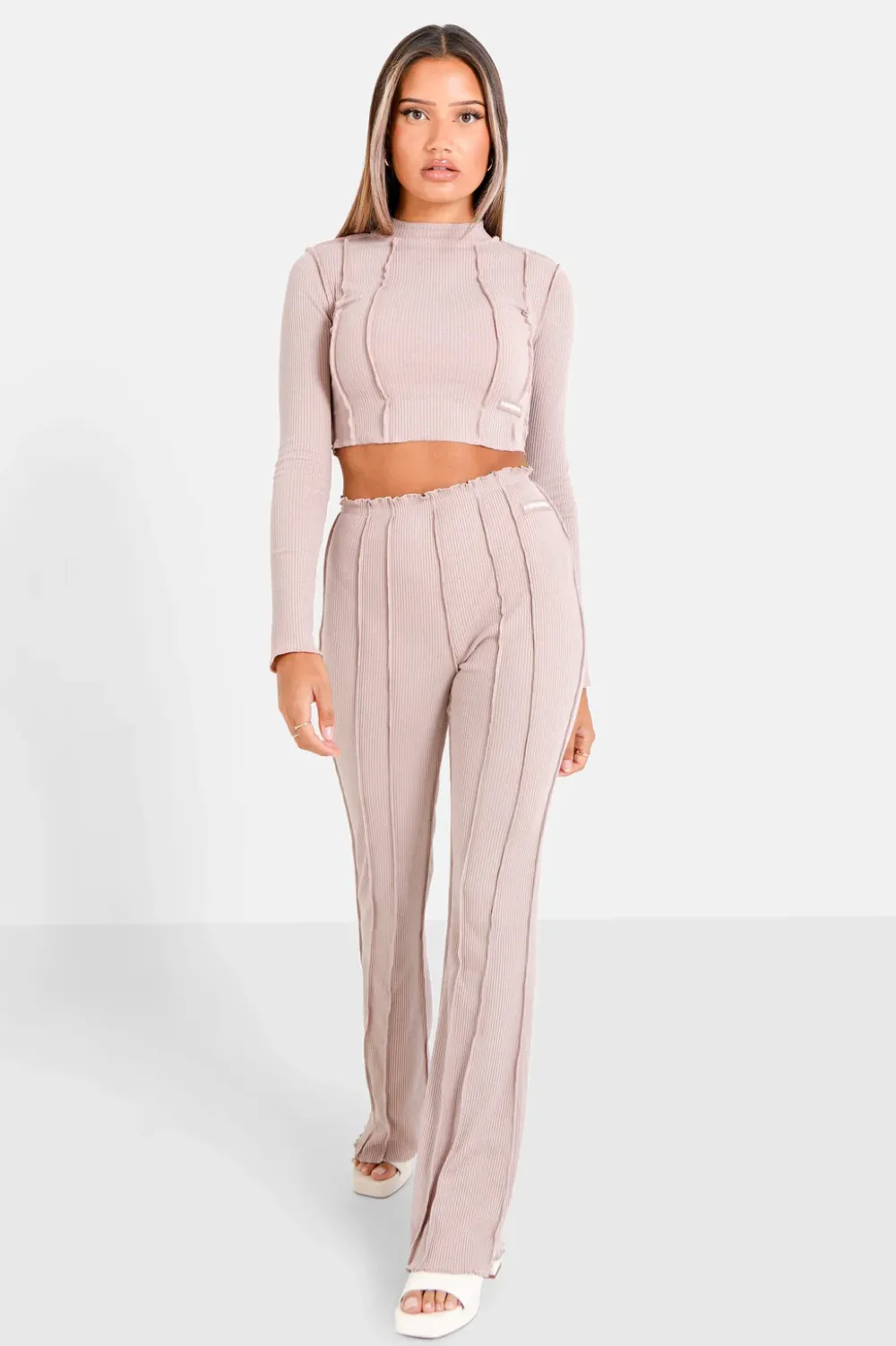 Femme Sixth June Pantalons | Pantalon Couture Surfilee Rose Clair