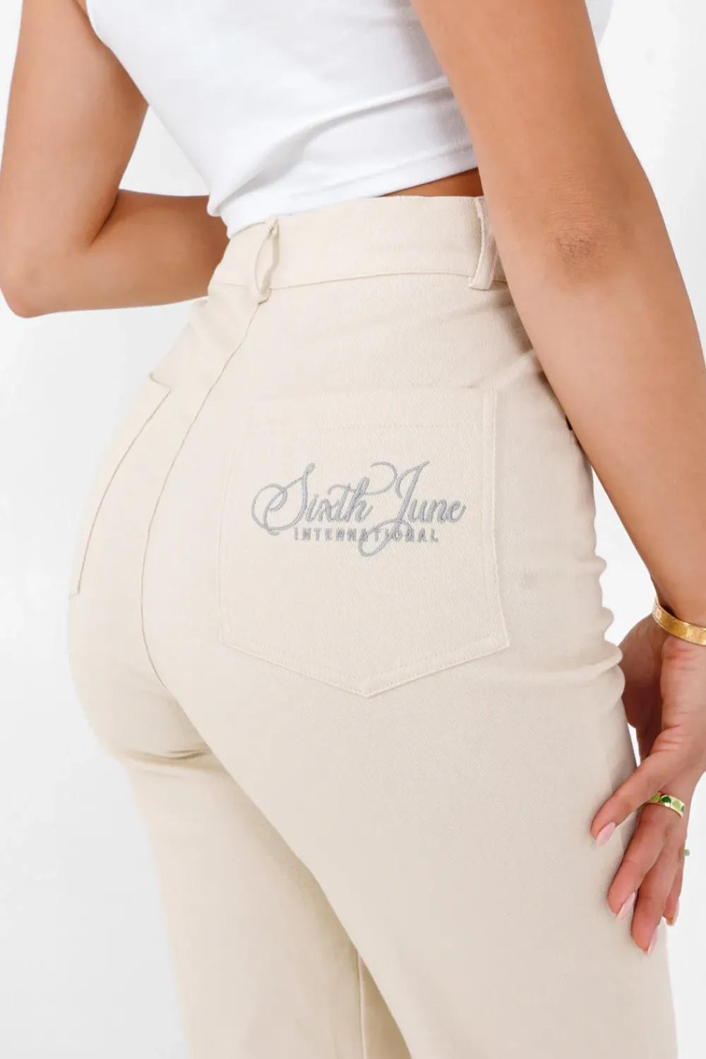pantalon_droit_fentes_blanc_2.webp Femme Sixth June Pantalons | Pantalon Droit Fentes Blanc