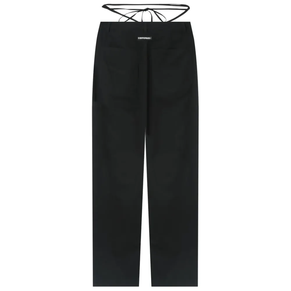 pantalon_droit_serge_cordons_noir_6.webp Femme Sixth June Pantalons | Pantalon Droit Serge Cordons Noir