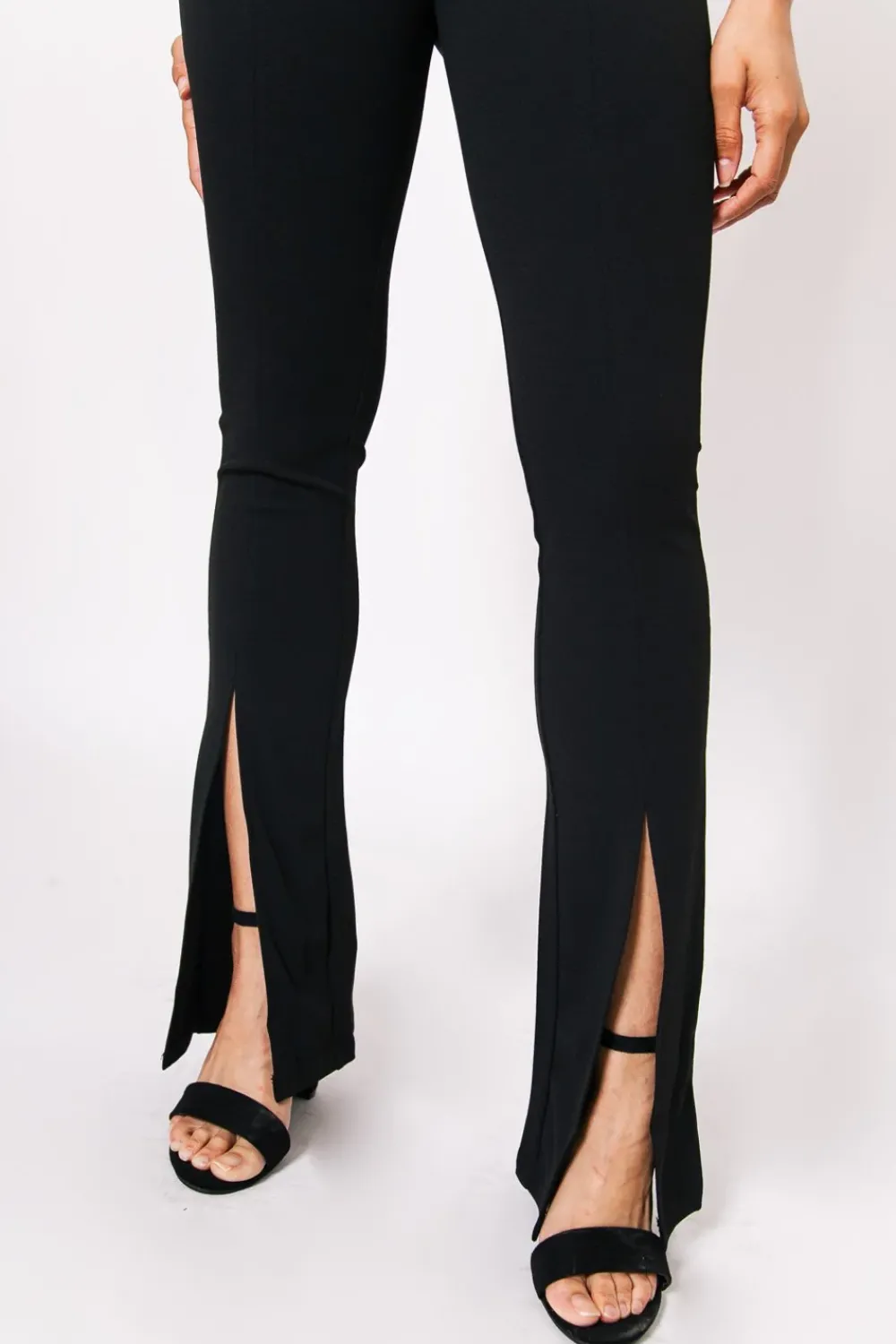 pantalon_flare_fente_noir_3.webp Femme Sixth June Pantalons | Pantalon Flare Fente Noir