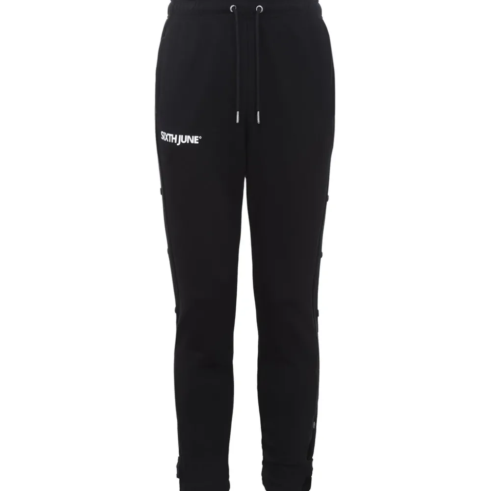 pantalon_jogging_boutons_noir_5.webp Homme Sixth June Pantalons | Pantalon Jogging Boutons Noir
