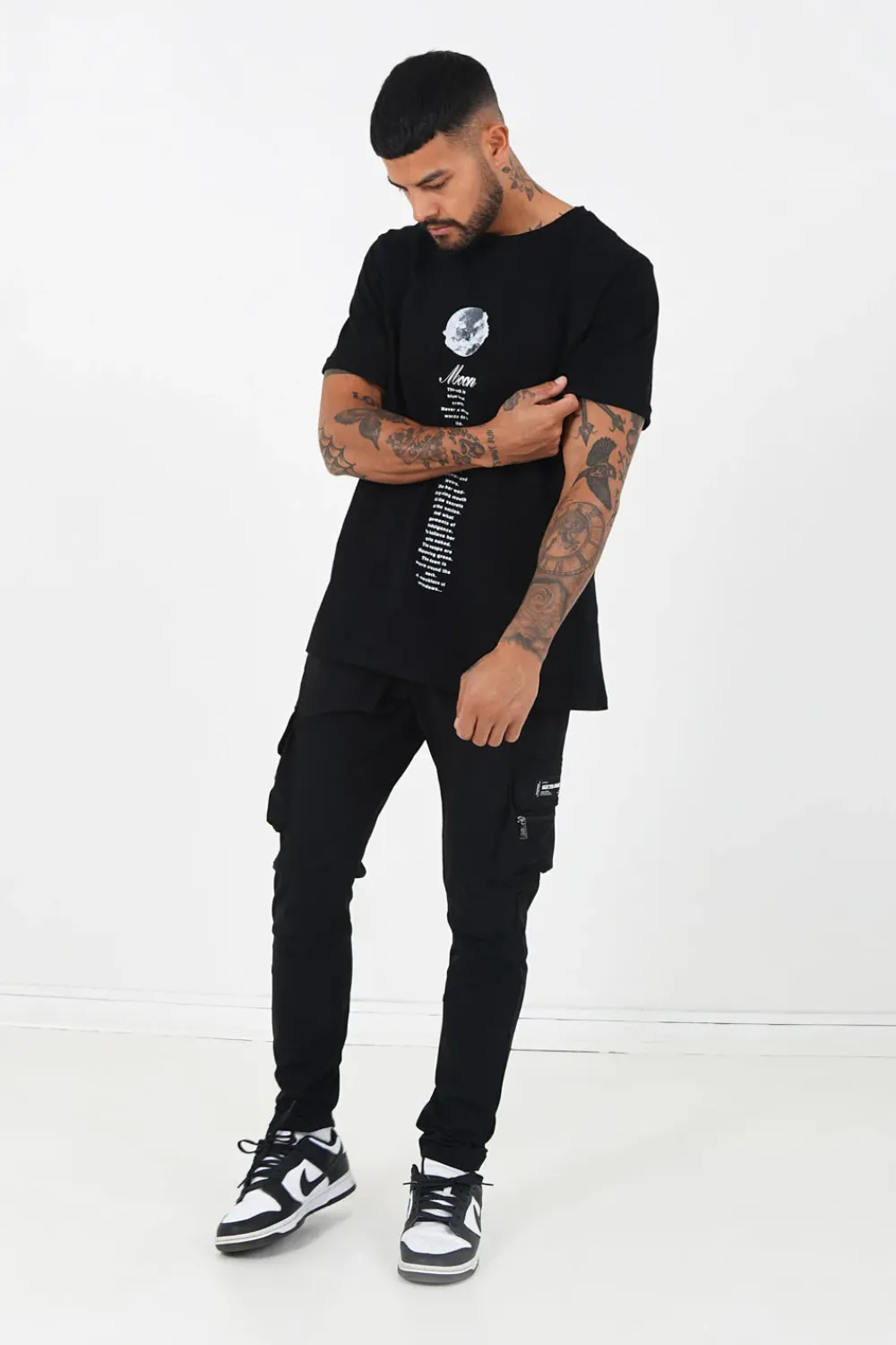 Homme Sixth June Pantalons | Pantalon Poches Cargo Nylon Noir