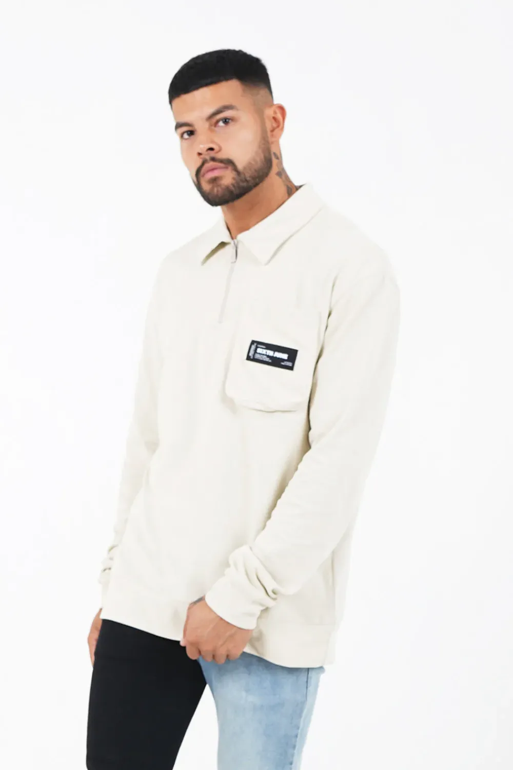 polo_poche_cargo_beige_clair_3.webp Homme Sixth June Sweats | Polo Poche Cargo Beige Clair